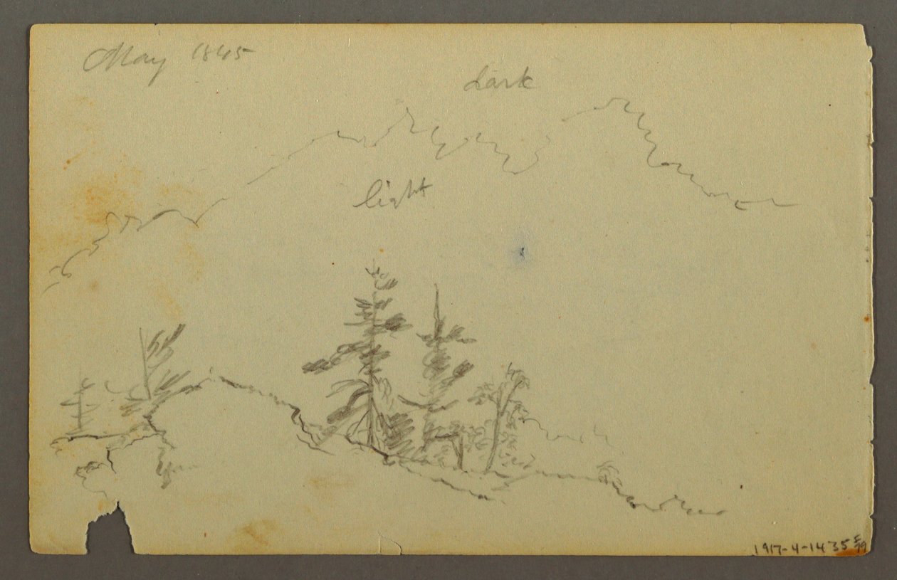 素描，连绵起伏的广阔云景，1844 年 作者 弗雷德里克·埃德温·丘奇