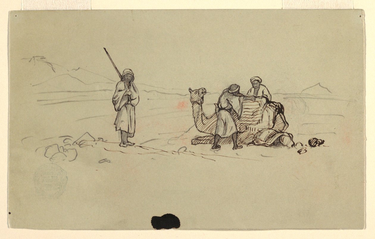 绘画，Charing a Dromedary，1868 年 2 月 作者 弗雷德里克·埃德温·丘奇