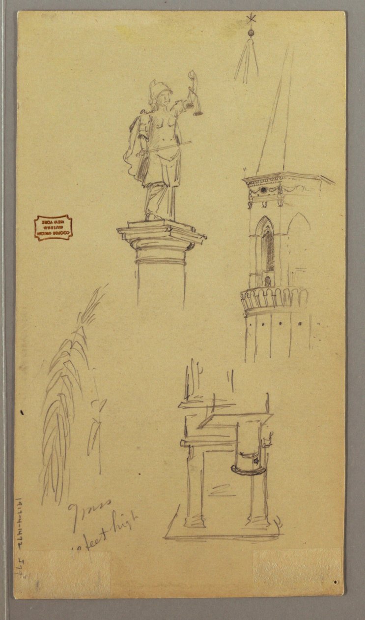 绘画，教堂，建筑，有盖桥，可能创作于 1868-69 年 作者 弗雷德里克·埃德温·丘奇