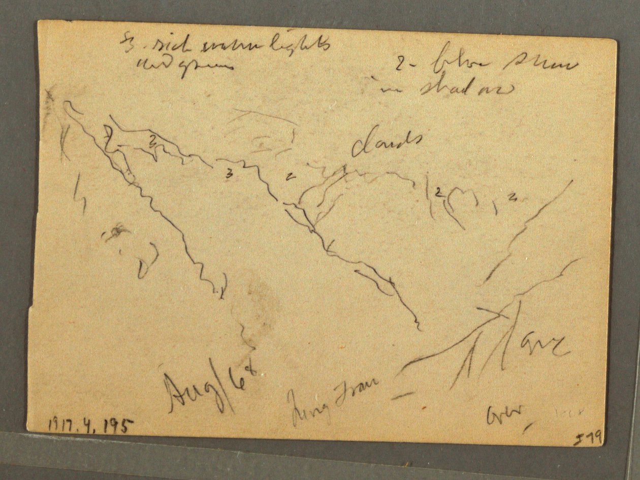 绘画，云雾缭绕的少女峰，瑞士因特拉肯，1868 年 8 月 作者 弗雷德里克·埃德温·丘奇