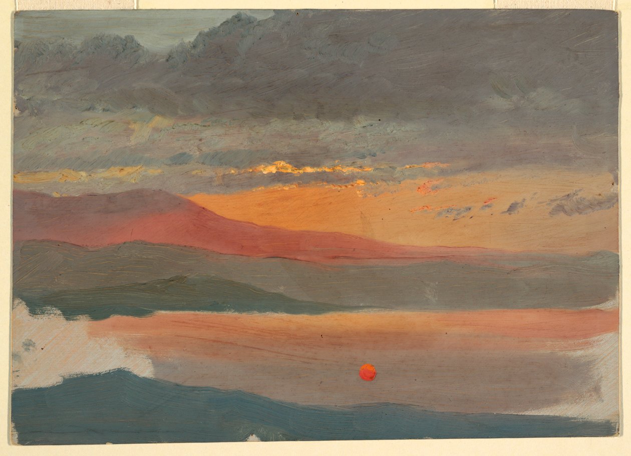素描，日落时分的云彩研究，1860-70 年 作者 弗雷德里克·埃德温·丘奇