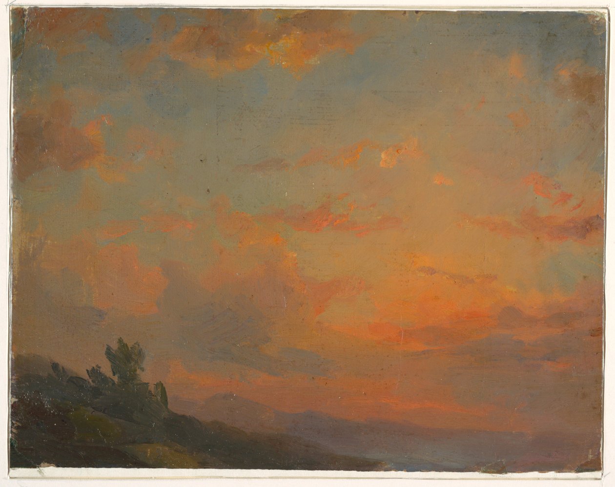 素描，云彩研究，日落，1850-60 年 作者 弗雷德里克·埃德温·丘奇
