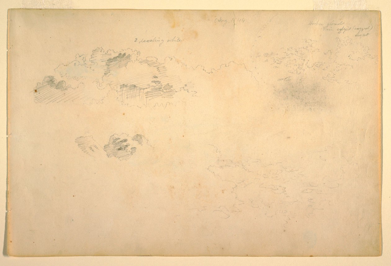 素描，云，1844 年 作者 弗雷德里克·埃德温·丘奇