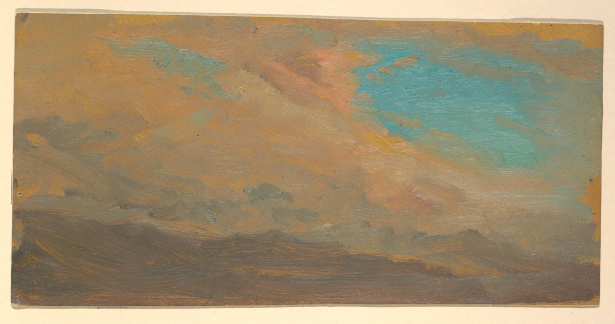 素描，山间云天；背面：纪念碑立面，1865 年 7 月 作者 弗雷德里克·埃德温·丘奇