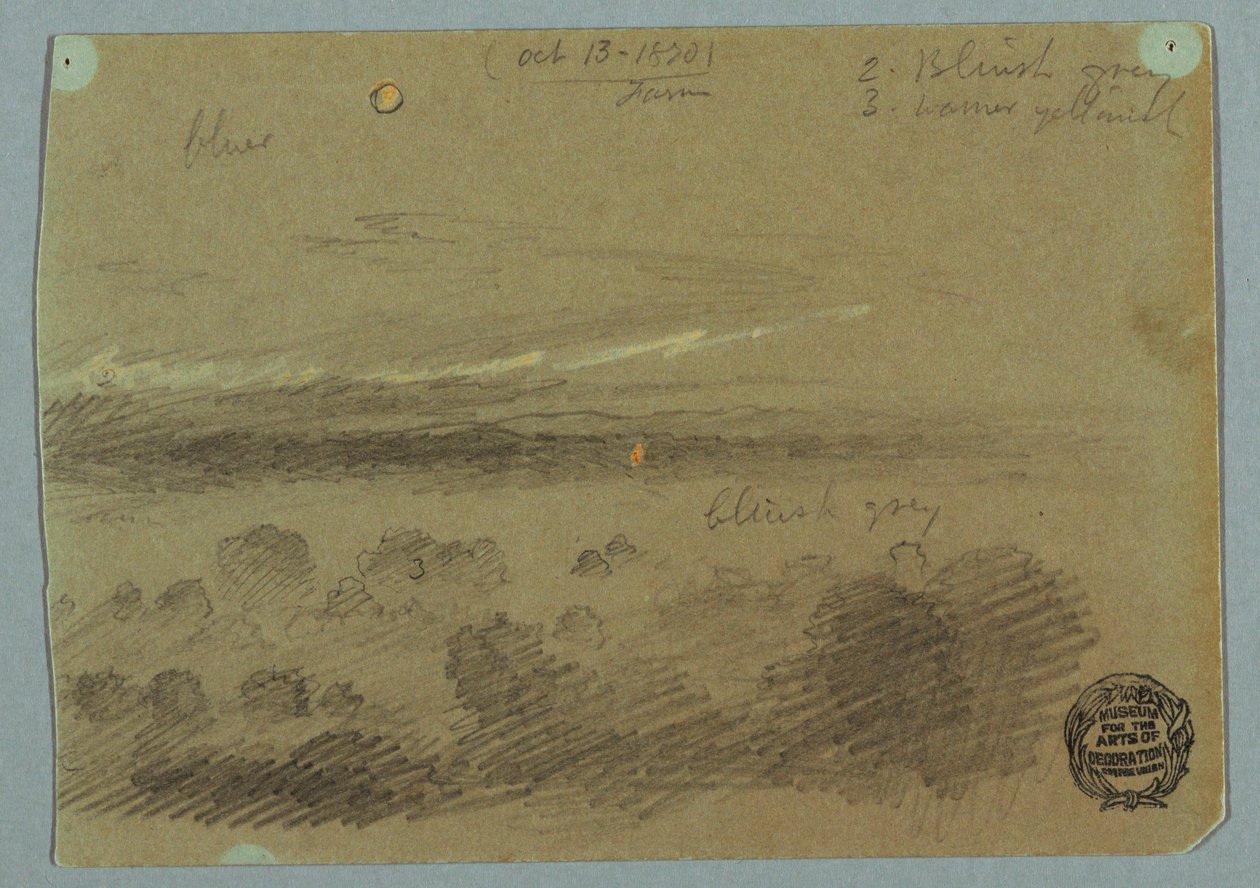 绘画，多云的天空笼罩着群山，1866 年 7 月 19 日 作者 弗雷德里克·埃德温·丘奇