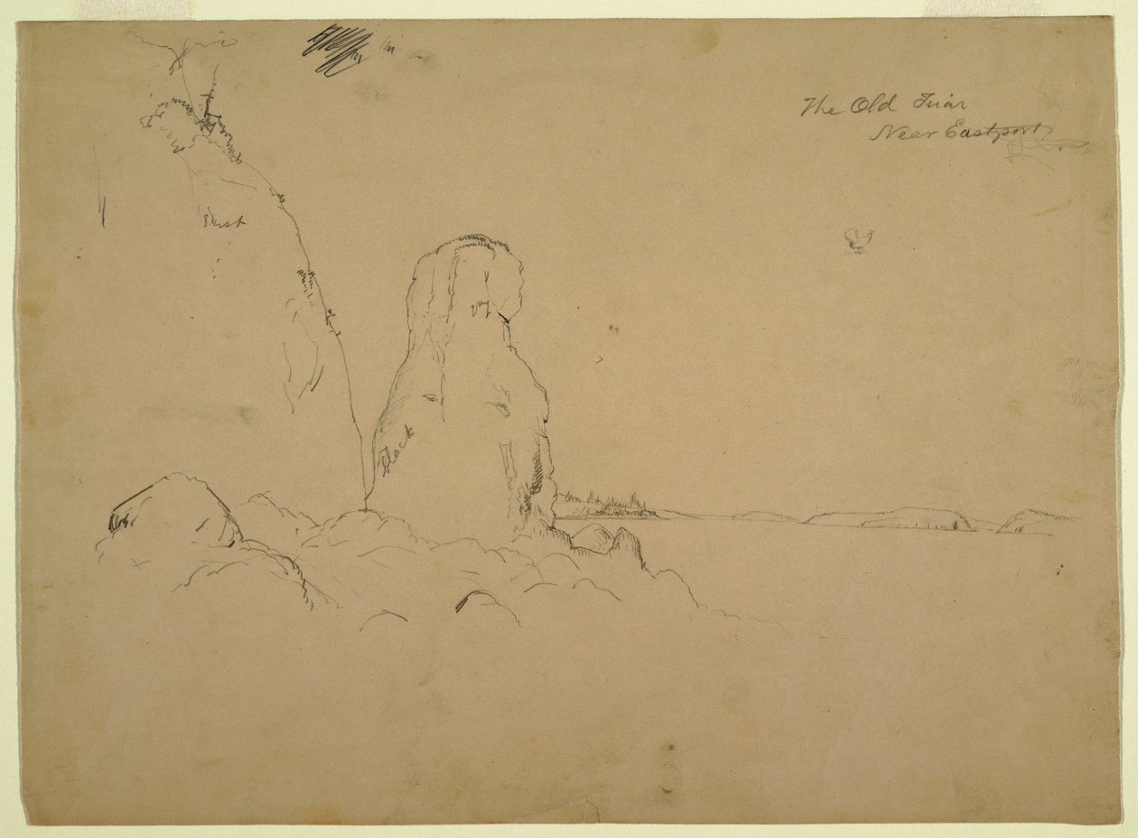 图画，海岸与 "东港老修道士"，约 1851 年 作者 弗雷德里克·埃德温·丘奇