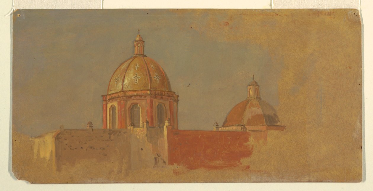 图画，哥伦比亚或厄瓜多尔，教堂屋顶，1853 年或 1857 年 作者 弗雷德里克·埃德温·丘奇