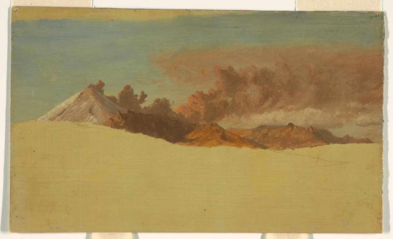 素描，从厄瓜多尔安巴托看到的科托帕希山，1853 年 作者 弗雷德里克·埃德温·丘奇