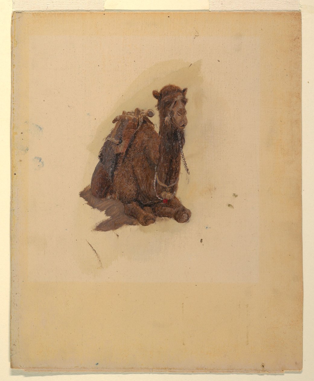 绘画，蹲伏的单峰驼，1868 年 作者 弗雷德里克·埃德温·丘奇