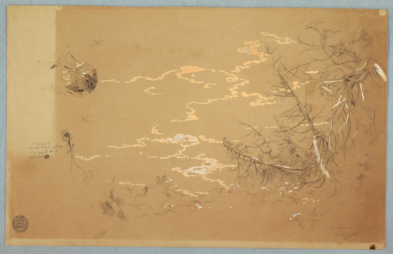 绘图，加拿大银行边缘详图，1858 年 8 月 作者 弗雷德里克·埃德温·丘奇