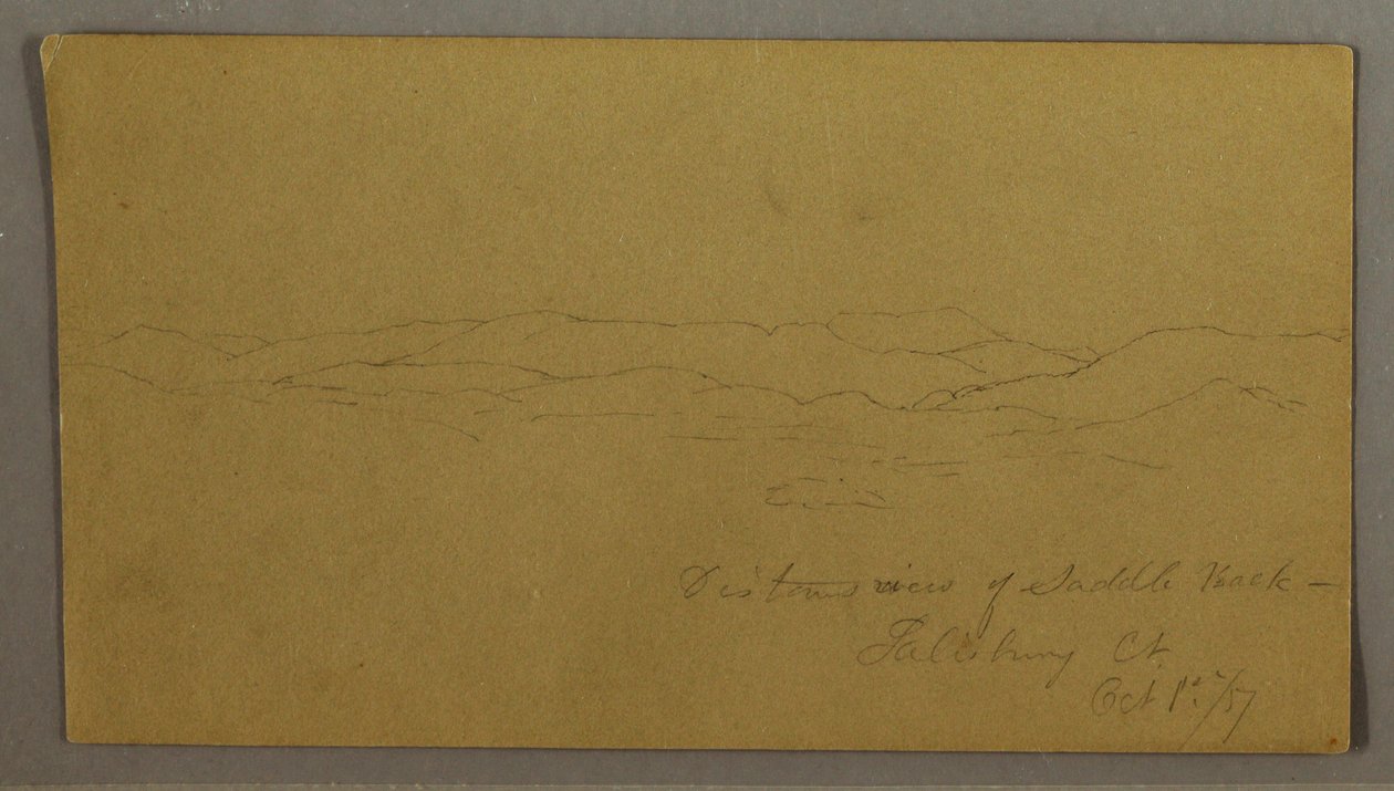 素描，缅因州马鞍峰远景，1867 年 10 月 1 日 作者 弗雷德里克·埃德温·丘奇