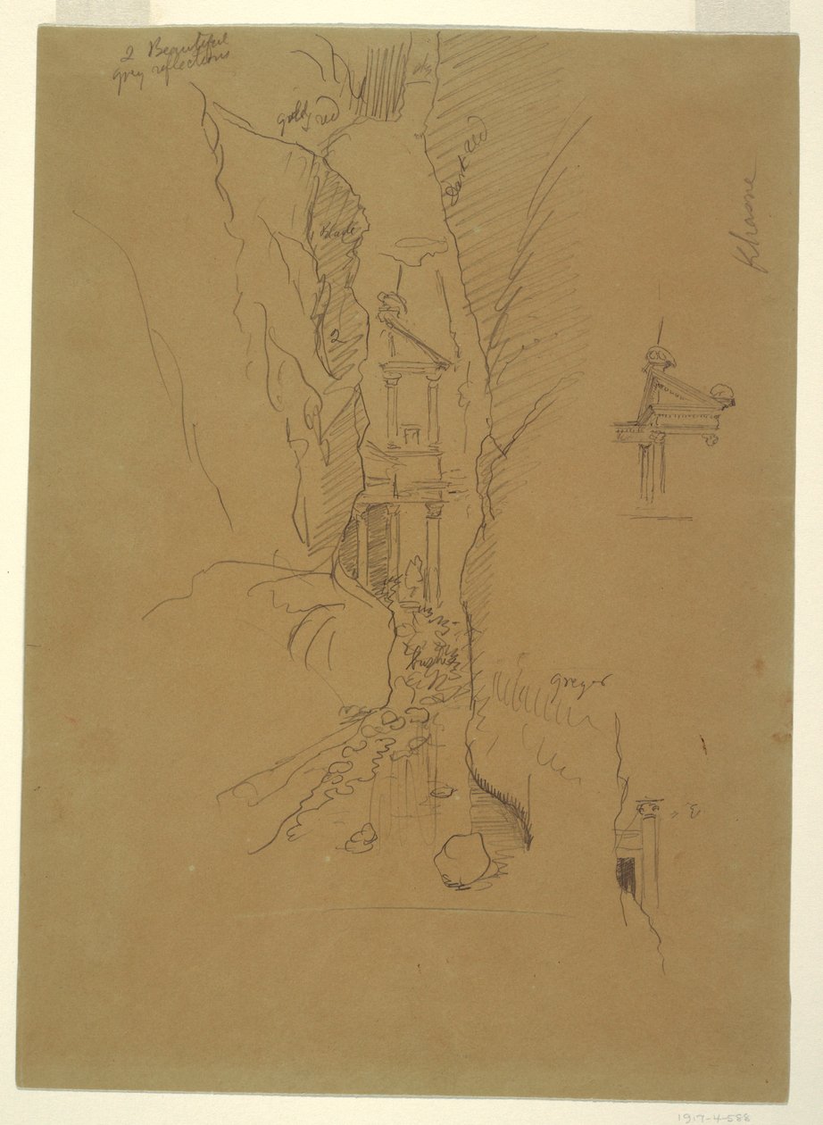 绘图，佩特拉锡克山脉的哈斯奈，1868 年 2 月下旬 作者 弗雷德里克·埃德温·丘奇