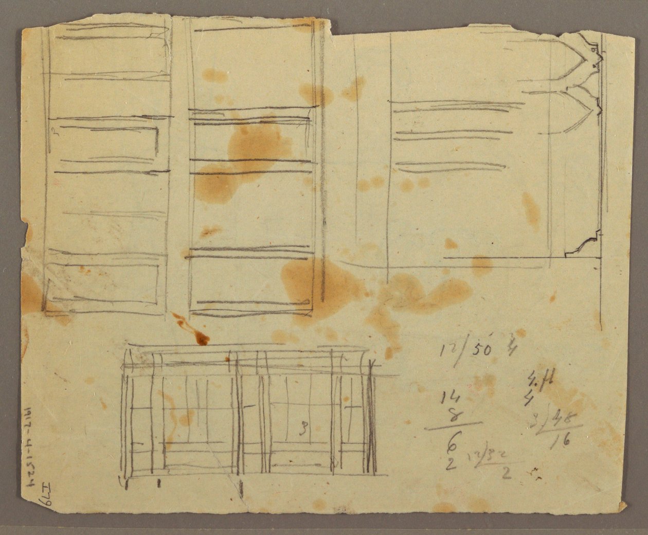 素描，人物素描；背面：书架，1853 年 作者 弗雷德里克·埃德温·丘奇