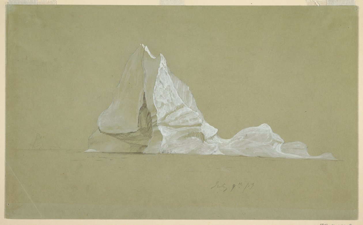 绘画，漂浮的冰山，1859 年 7 月 9 日 作者 弗雷德里克·埃德温·丘奇