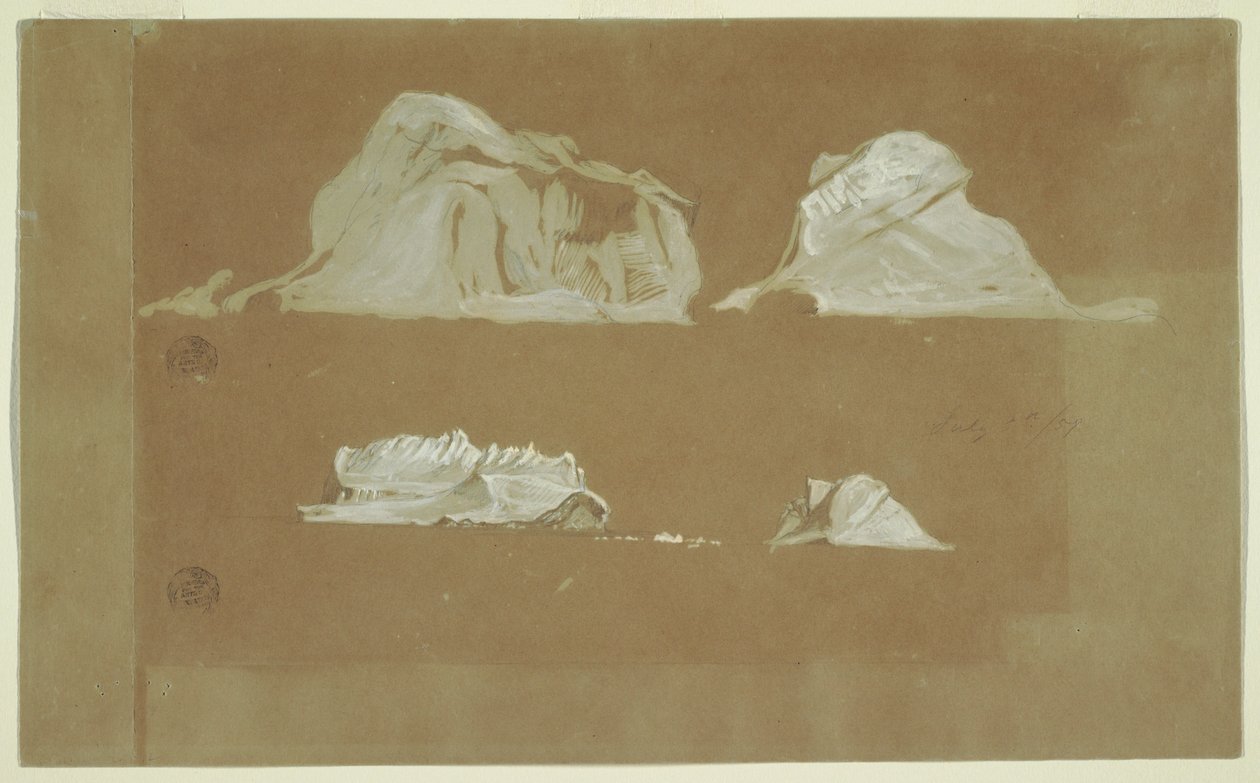 绘画，浮冰山，1859 年 7 月 5 日 作者 弗雷德里克·埃德温·丘奇