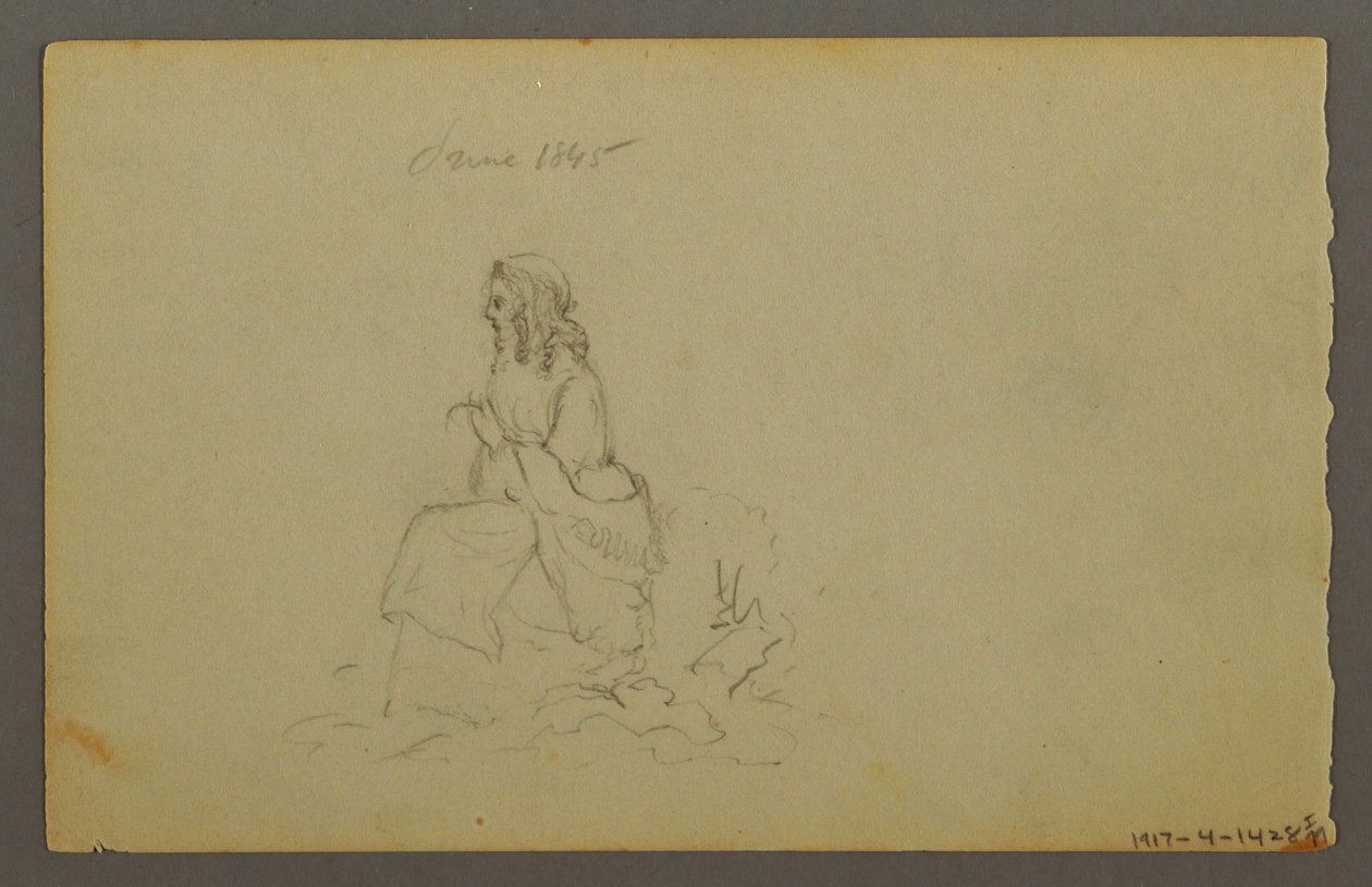 素描，草，1844 年 作者 弗雷德里克·埃德温·丘奇