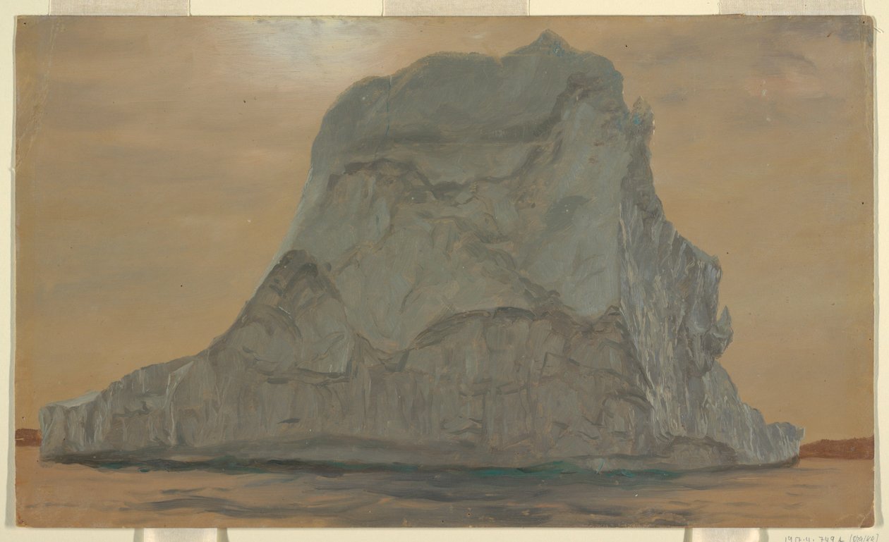 绘画，灰色冰山，1865 年 6 月或 7 月 作者 弗雷德里克·埃德温·丘奇