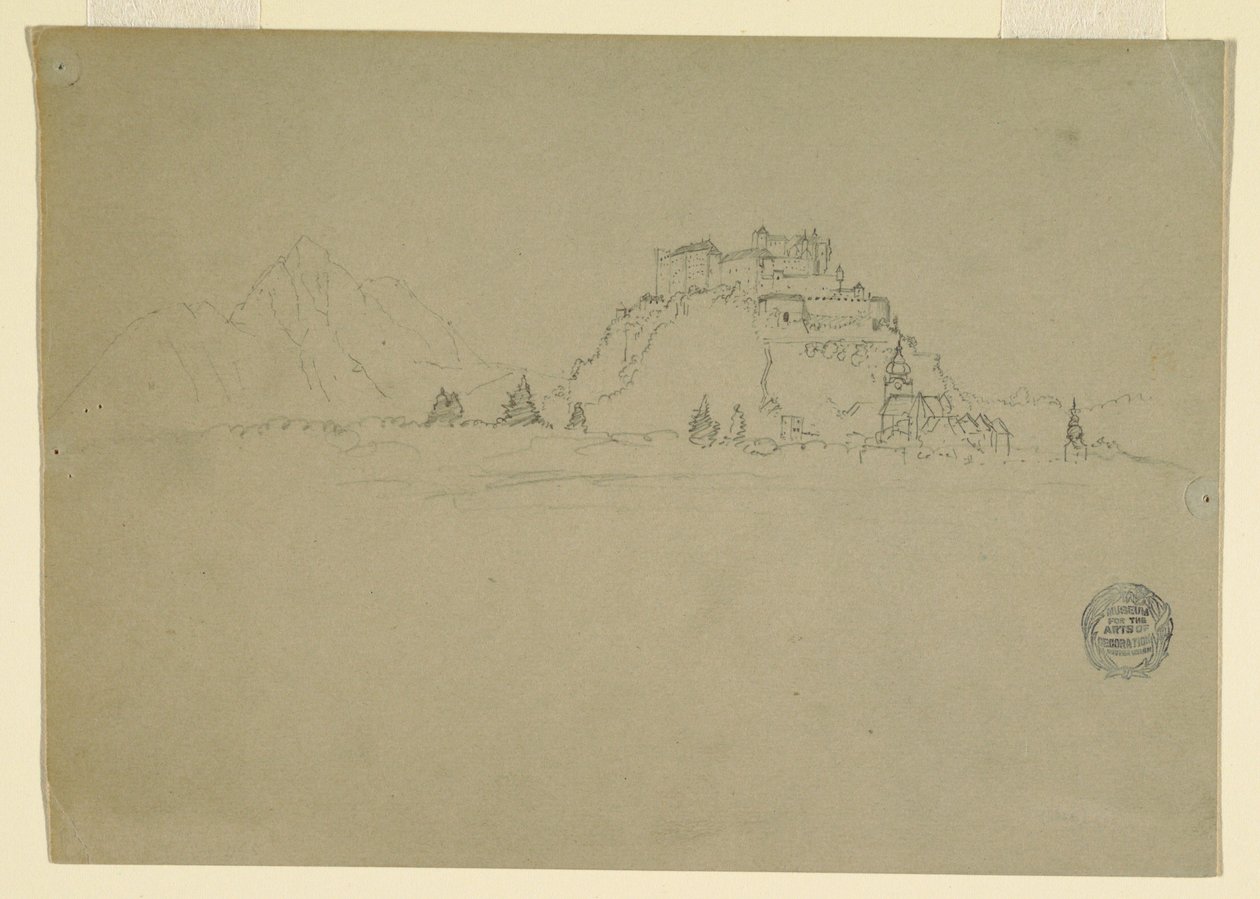 素描，奥地利海恩萨尔茨堡（背面），1868 年 作者 弗雷德里克·埃德温·丘奇