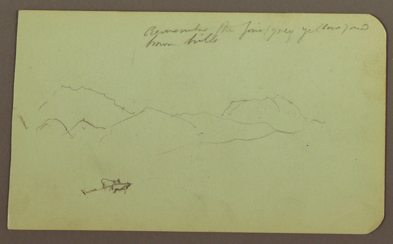 素描、山丘、牛；背面：风景，1883 年 作者 弗雷德里克·埃德温·丘奇