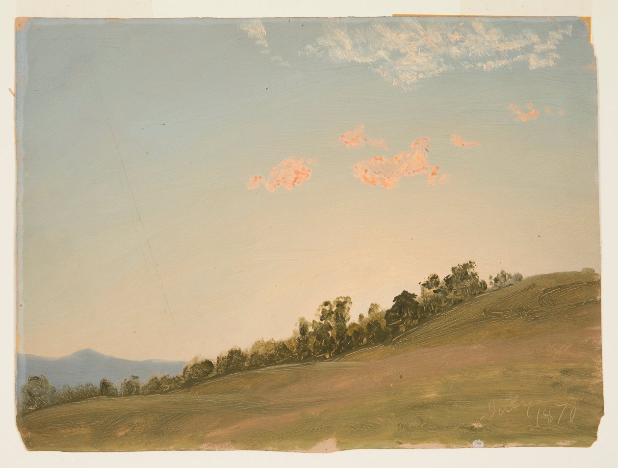 绘图，山坡，纽约哈德逊，1870 年 7 月 作者 弗雷德里克·埃德温·丘奇