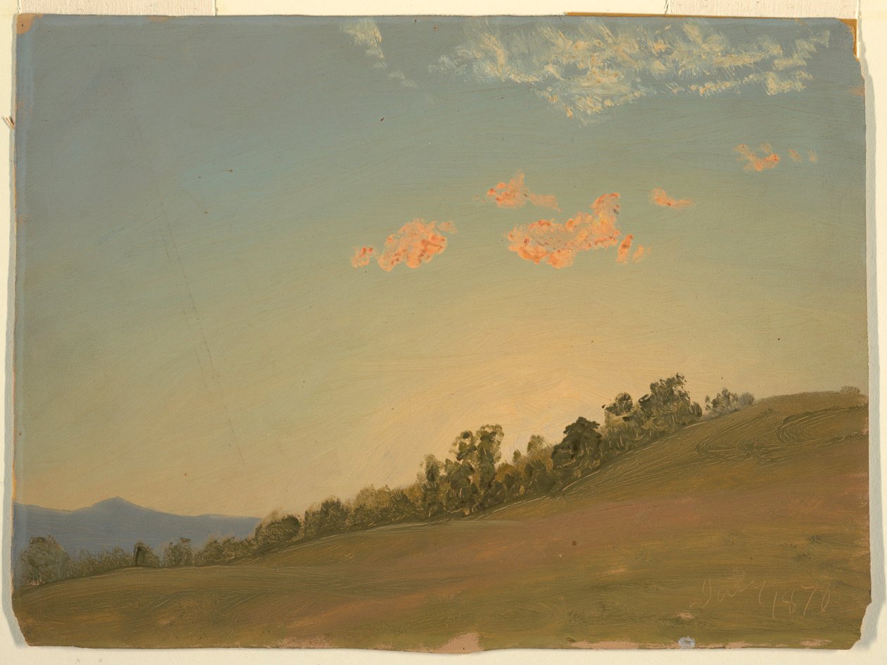 绘图，山坡，纽约哈德逊，1870 年 7 月 作者 弗雷德里克·埃德温·丘奇