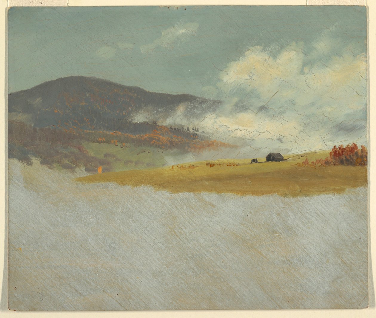 素描，丘陵风景，1865-75 年 作者 弗雷德里克·埃德温·丘奇