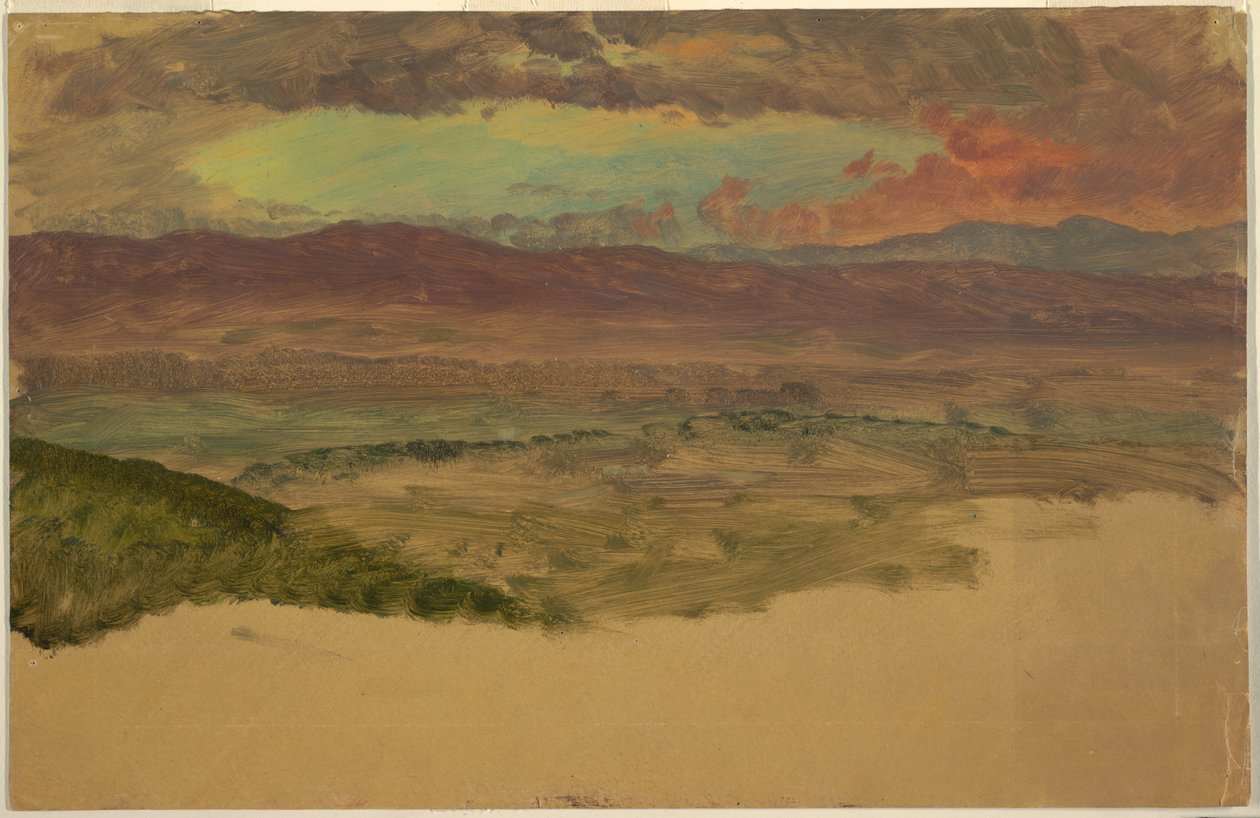 素描，哈德逊河谷风景，约 1880 年 作者 弗雷德里克·埃德温·丘奇