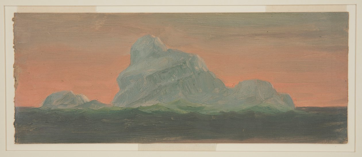 素描，傍晚天空下的冰山，1859 年 6 月 作者 弗雷德里克·埃德温·丘奇