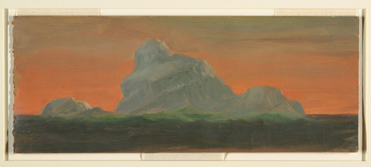 素描，傍晚天空下的冰山，1859 年 6 月 作者 弗雷德里克·埃德温·丘奇