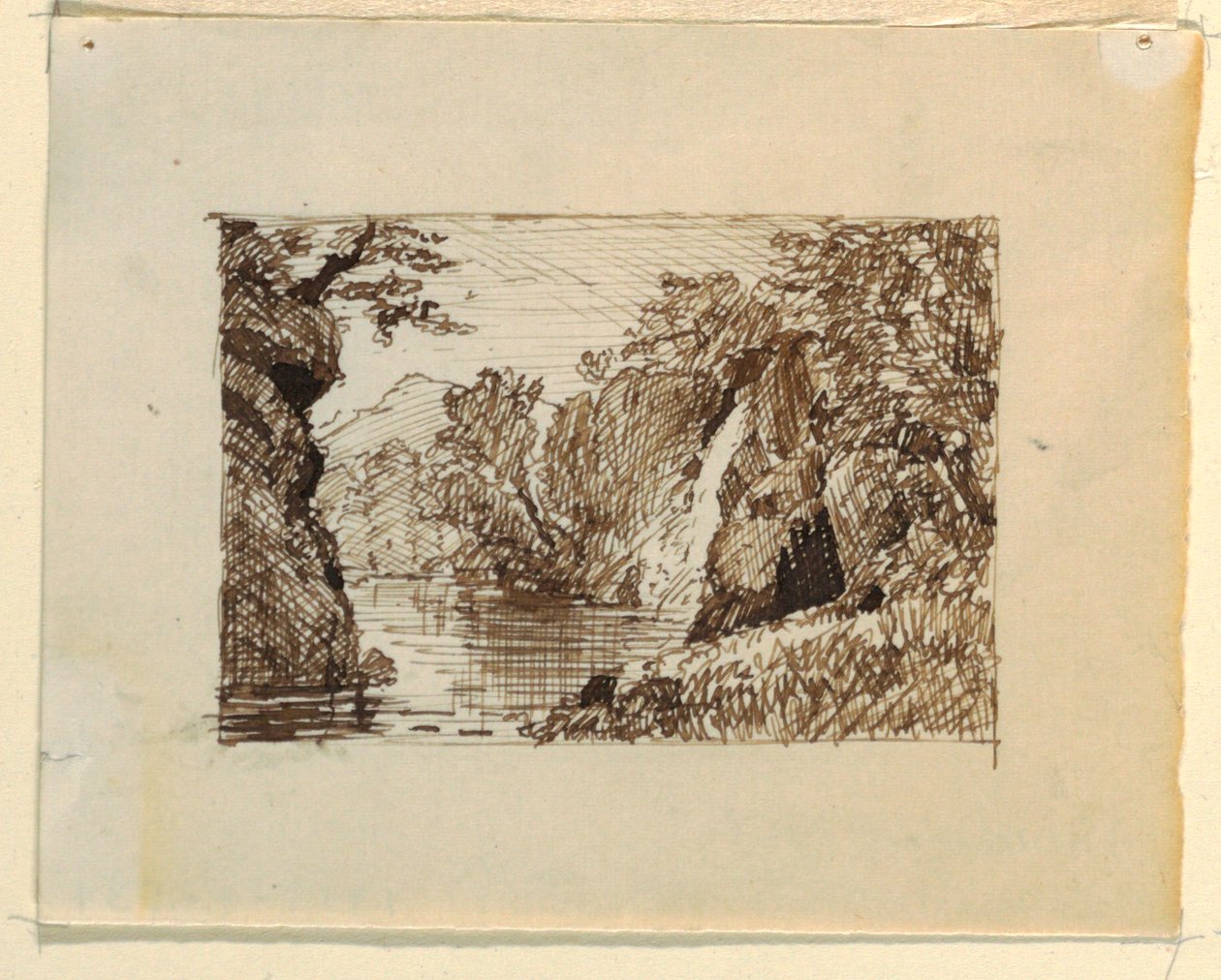 素描，带想象的风景，约 1870-73 年 作者 弗雷德里克·埃德温·丘奇