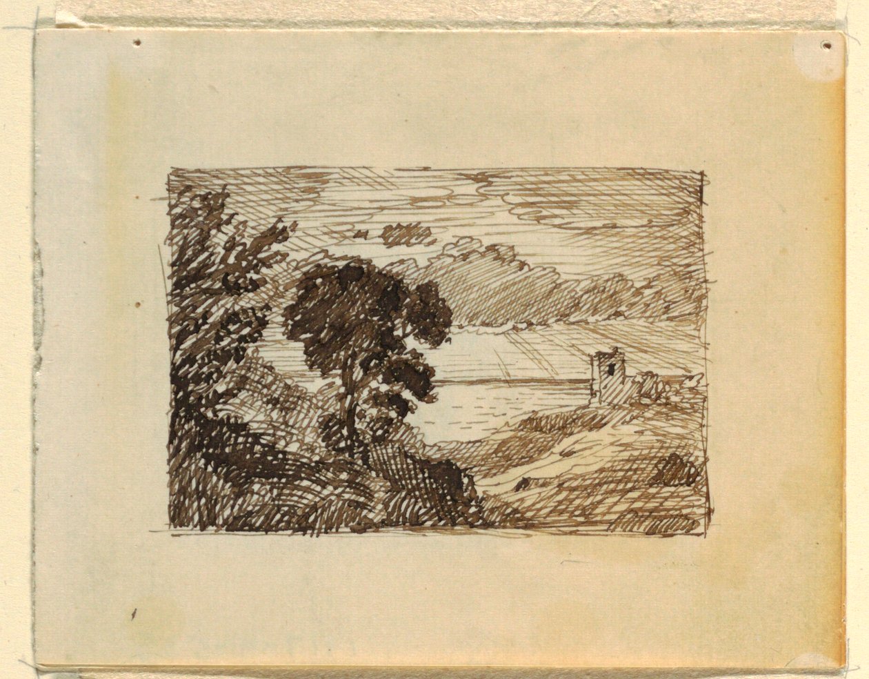 素描，带想象的风景，约 1870-73 年 作者 弗雷德里克·埃德温·丘奇