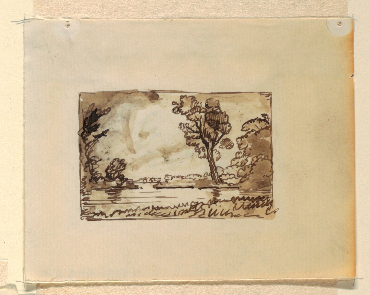 素描，带想象的风景，约 1870-73 年 作者 弗雷德里克·埃德温·丘奇