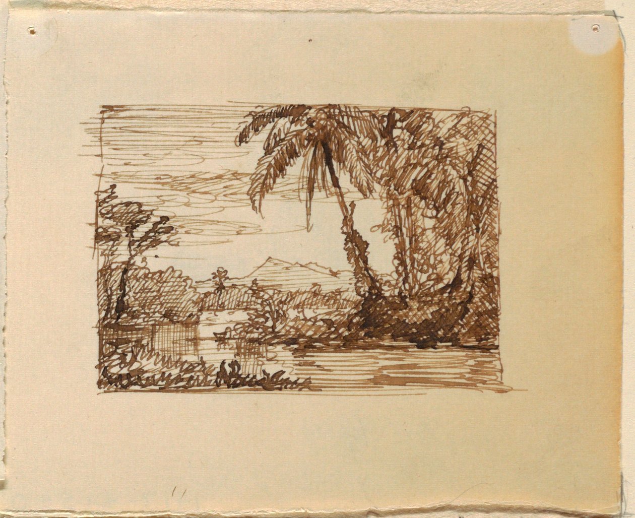 素描，带想象的风景，约 1870-73 年 作者 弗雷德里克·埃德温·丘奇