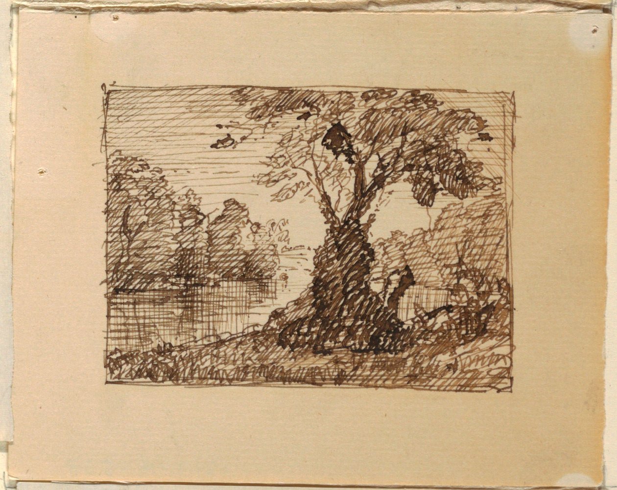 素描，想象中的河流景观，约 1870-73 年 作者 弗雷德里克·埃德温·丘奇