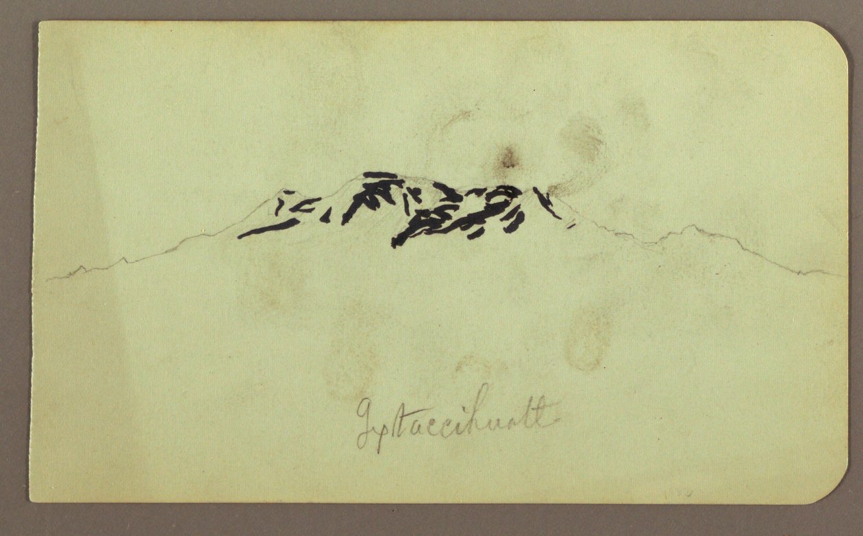 素描，伊塔奇瓦特尔山峰；背面：烤炉，1883 年 作者 弗雷德里克·埃德温·丘奇