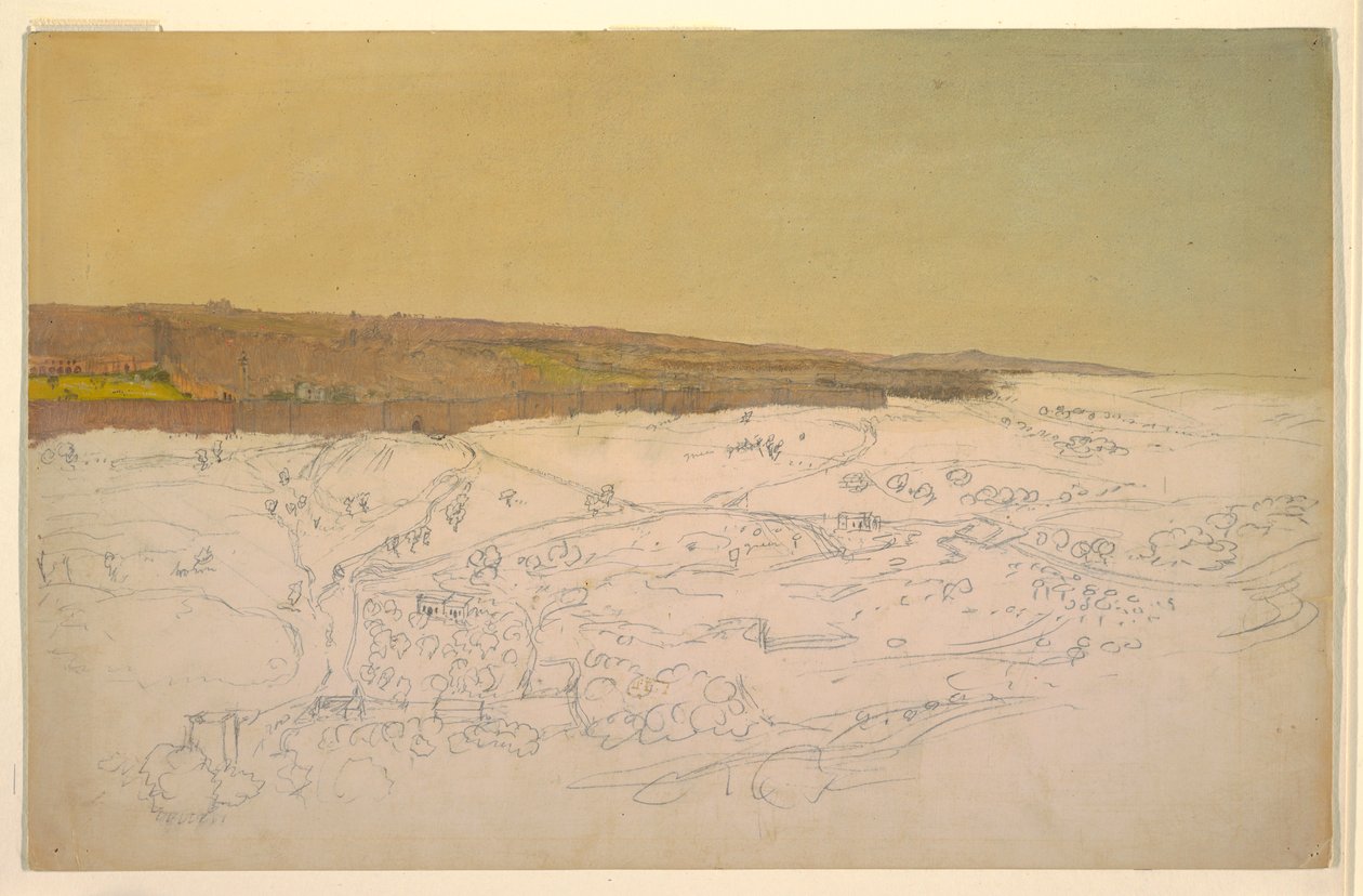 绘图，耶路撒冷，全景，1868 年 4 月（？ 作者 弗雷德里克·埃德温·丘奇