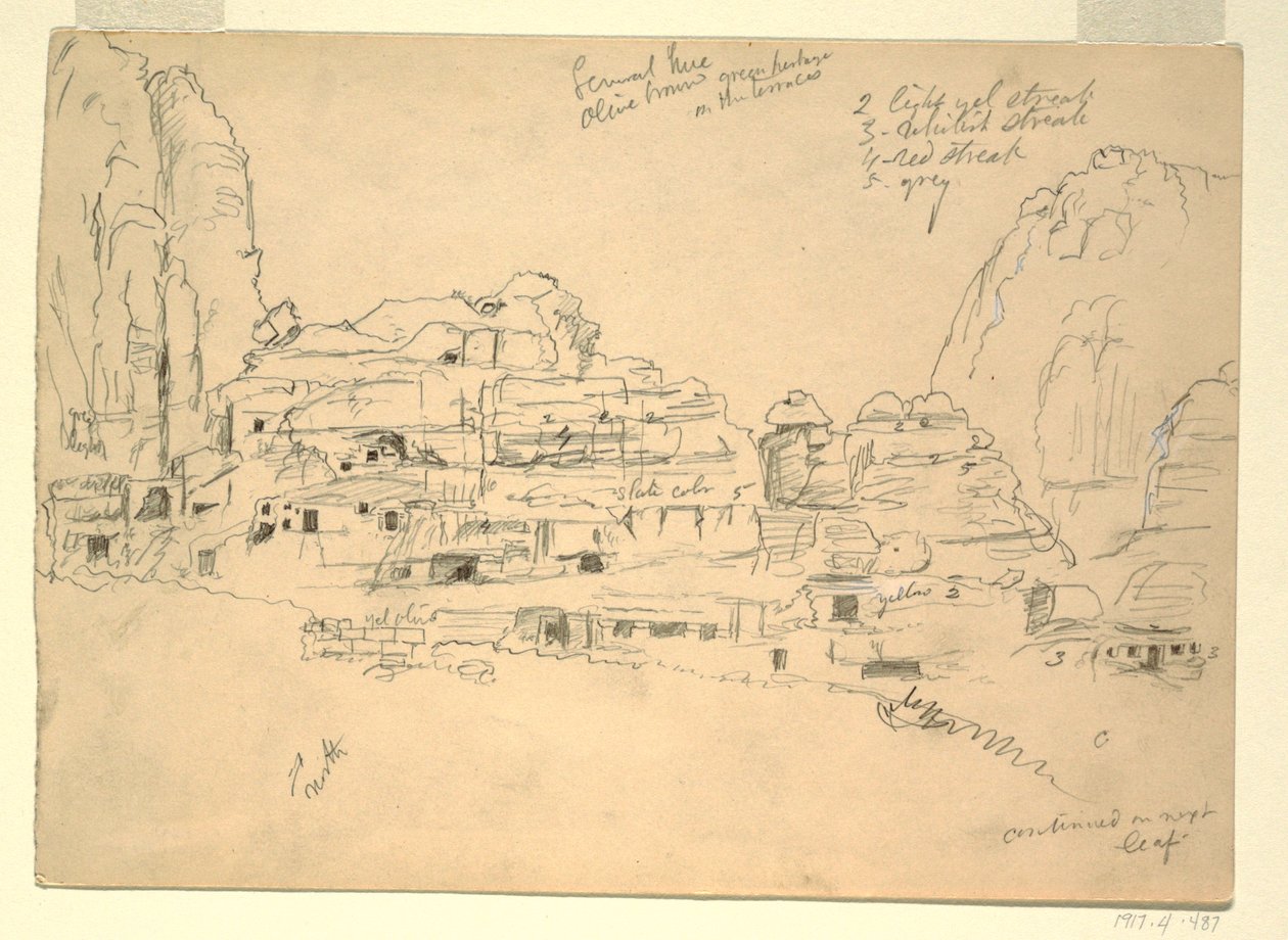 绘画，约旦佩特拉 Khirbet-en-Nasara，1868 年 2 月 26 日 作者 弗雷德里克·埃德温·丘奇