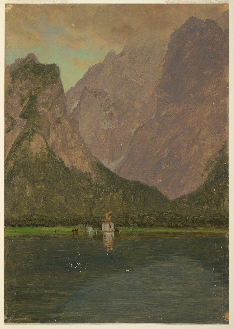 绘画，科尼湖，巴伐利亚州贝希特斯加登附近，1868 年 作者 弗雷德里克·埃德温·丘奇