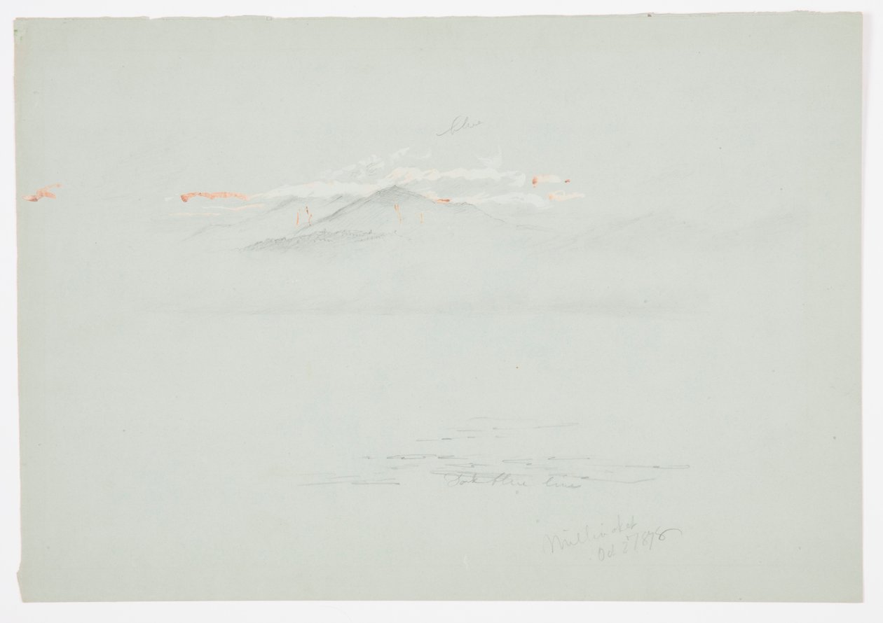 绘图，米利诺克特湖和卡塔丁山，1878 年 作者 弗雷德里克·埃德温·丘奇