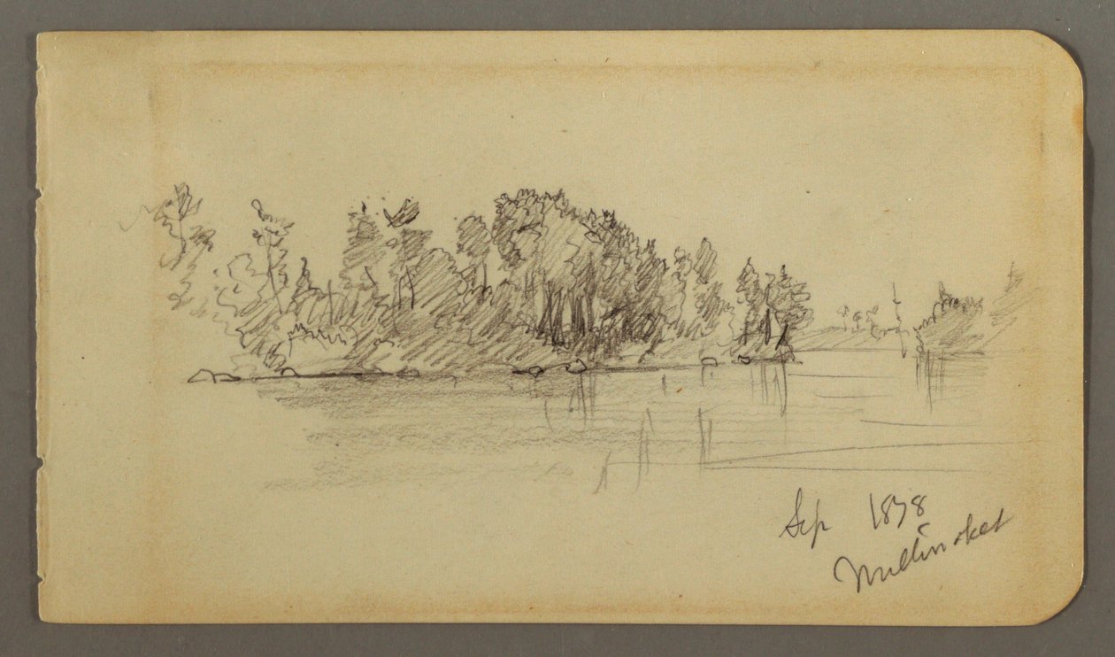 素描，湖泊和林岸，1878 年 作者 弗雷德里克·埃德温·丘奇