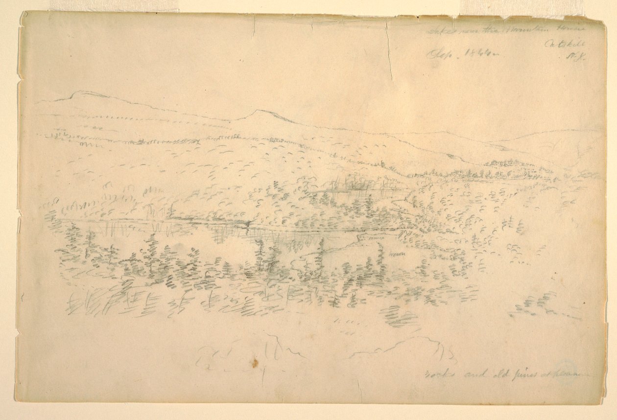 绘图，山间小屋附近的湖泊，1844 年 9 月 作者 弗雷德里克·埃德温·丘奇