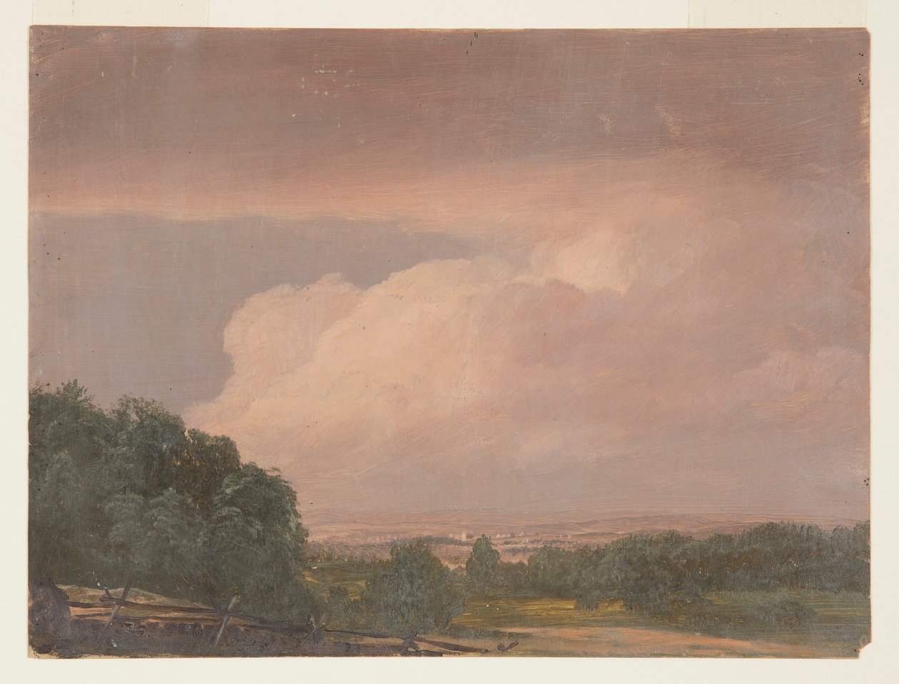 素描，风景（可能是哈德逊河谷），1860-70 年 作者 弗雷德里克·埃德温·丘奇