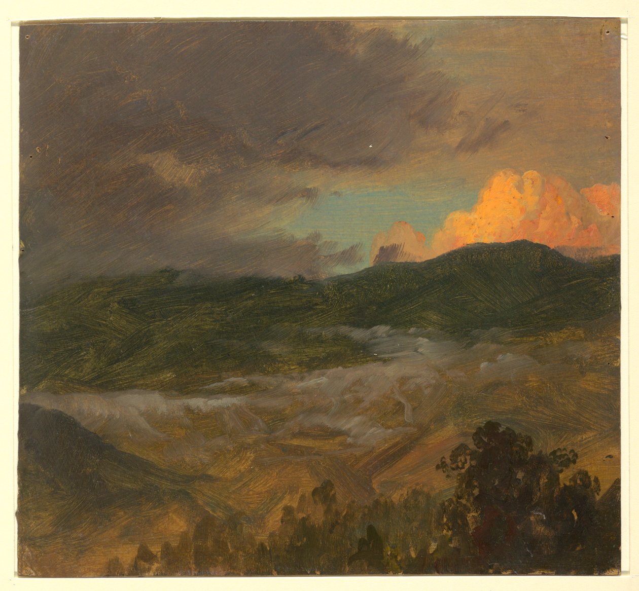 素描，风景，1865 年 作者 弗雷德里克·埃德温·丘奇