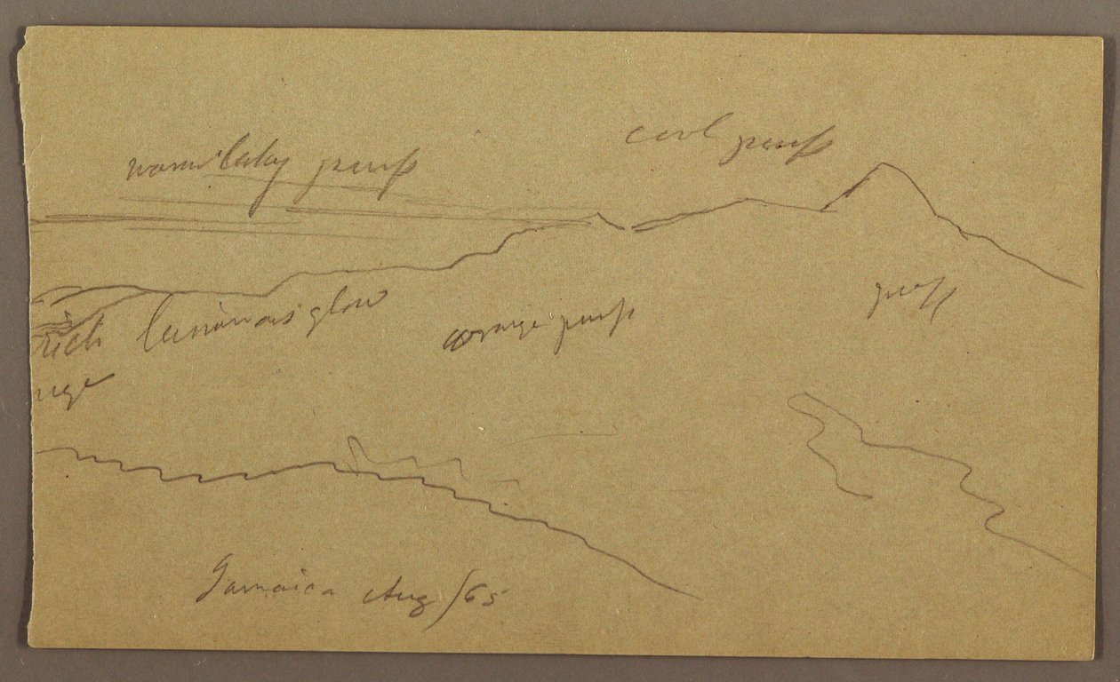 素描，风景，1865 年 8 月 作者 弗雷德里克·埃德温·丘奇