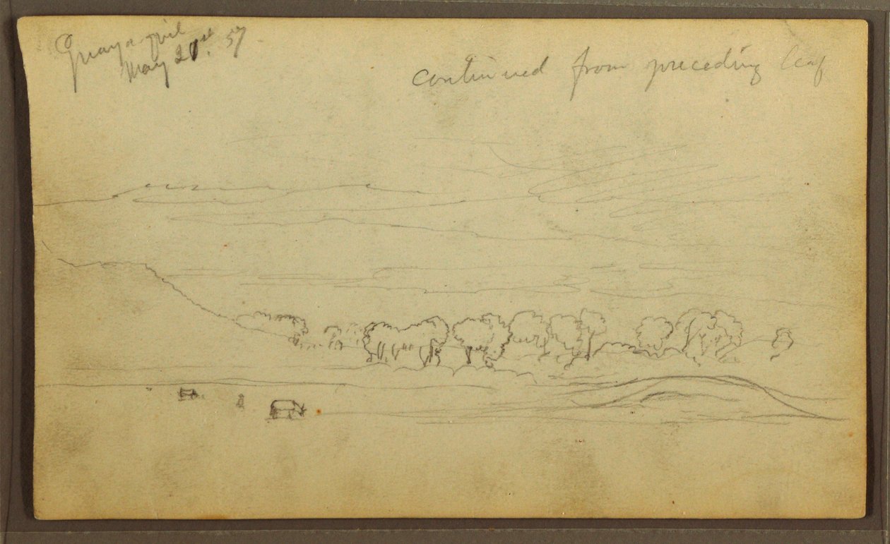 素描，风景，厄瓜多尔瓜亚基尔，1857年5月21日 作者 弗雷德里克·埃德温·丘奇
