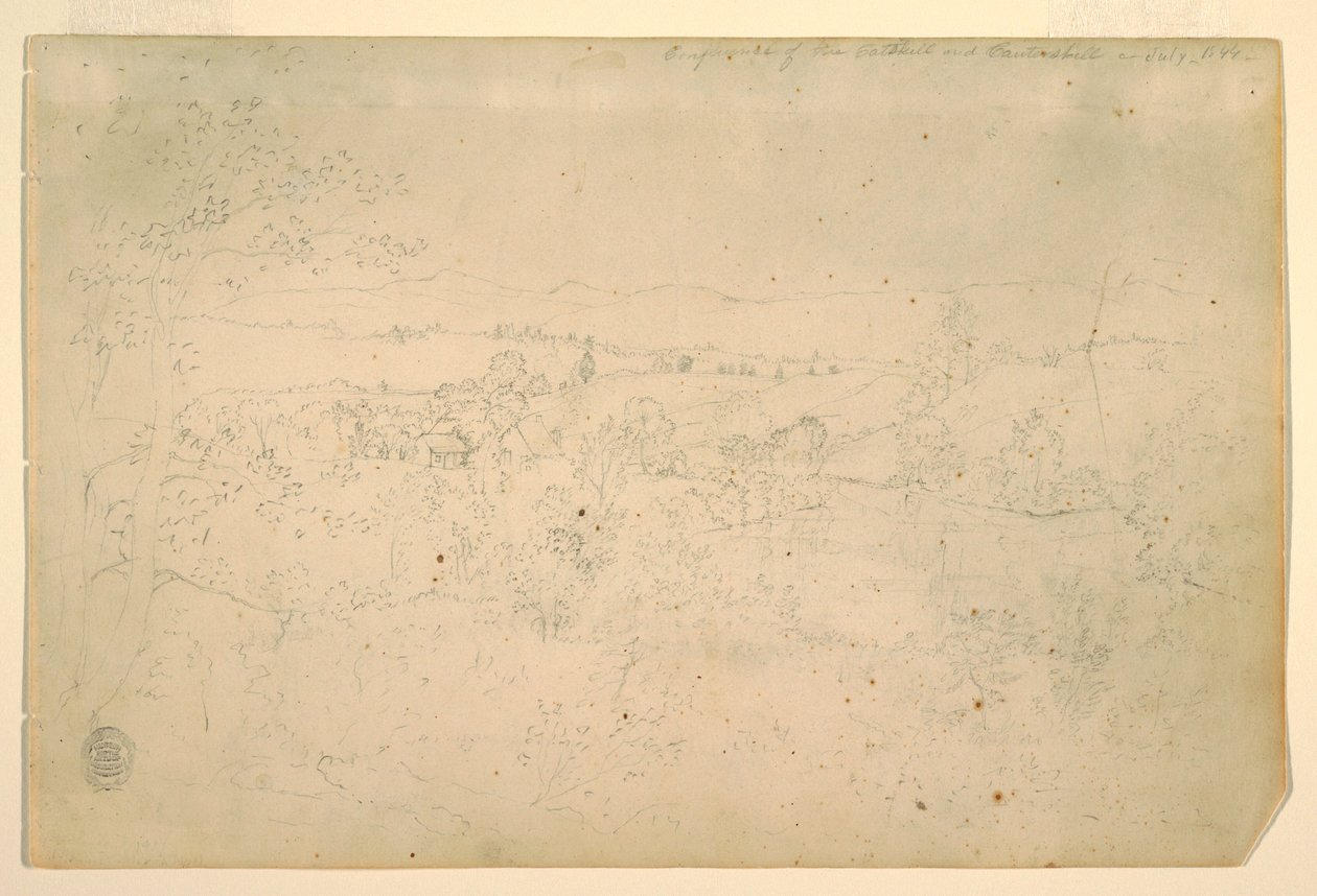 素描，风景，1844 年 7 月 作者 弗雷德里克·埃德温·丘奇