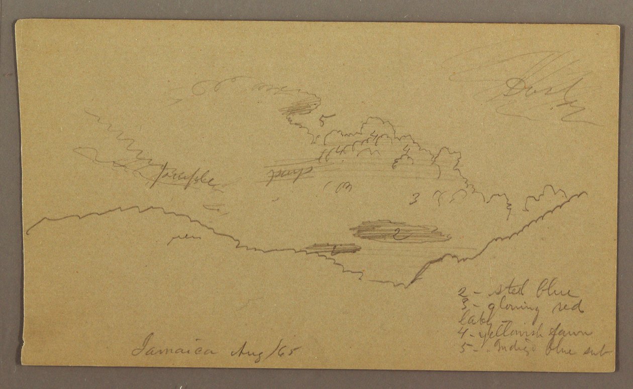 素描，风景，1865 年 5 月至 8 月 作者 弗雷德里克·埃德温·丘奇