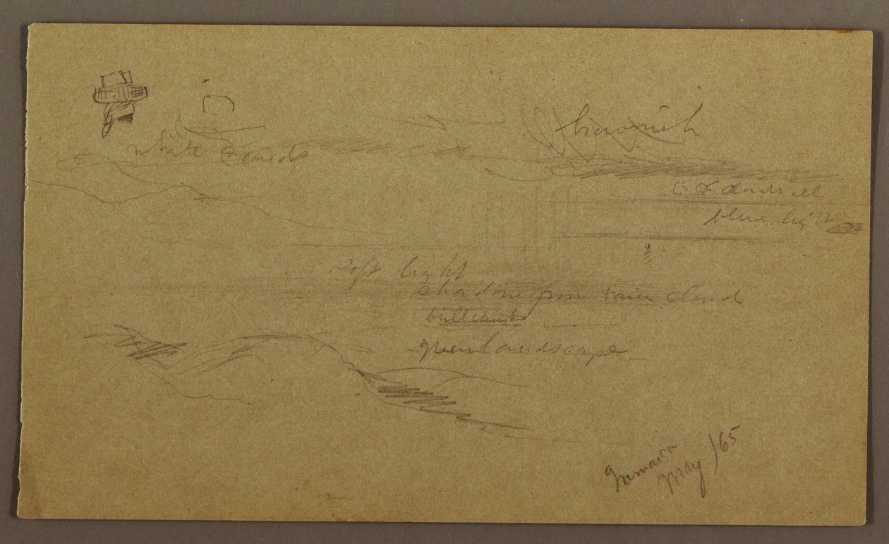 素描，风景，1865 年 5 月 作者 弗雷德里克·埃德温·丘奇