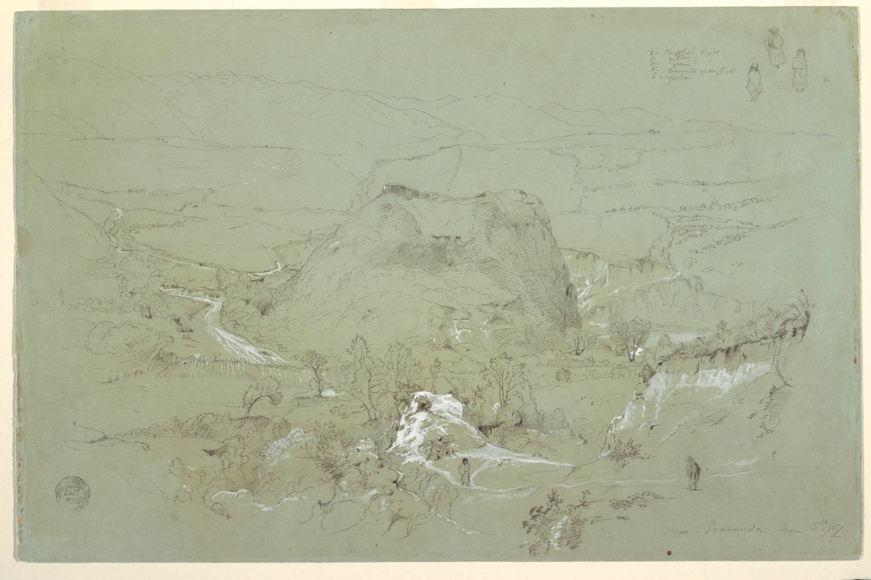 素描，厄瓜多尔瓜兰达附近的风景，1857 年 6 月 5 日 作者 弗雷德里克·埃德温·丘奇