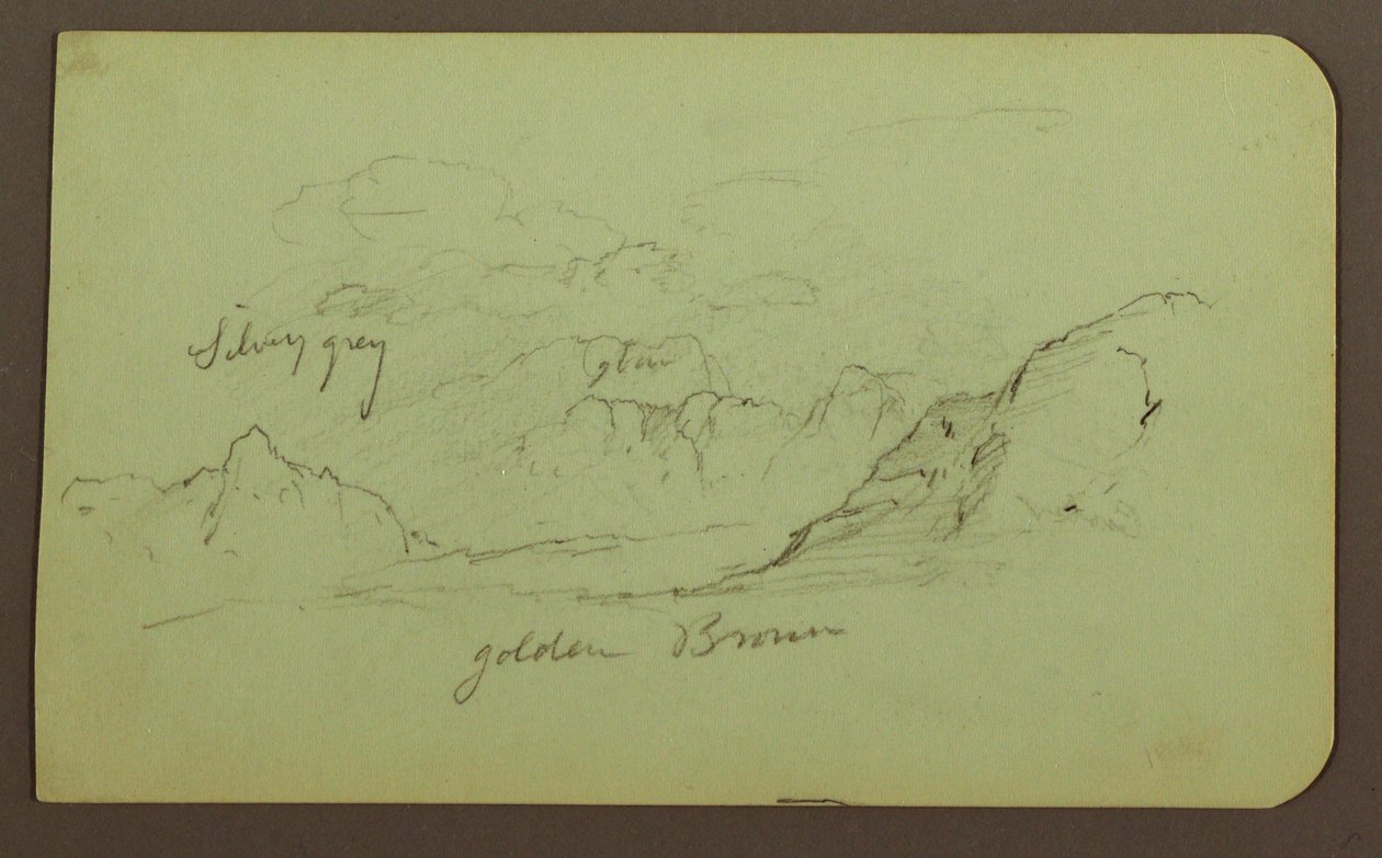 素描，风景；背面：人物，教堂，1883 年 作者 弗雷德里克·埃德温·丘奇